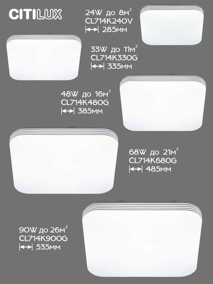 Потолочный светодиодный светильник Citilux Симпла CL714K330G