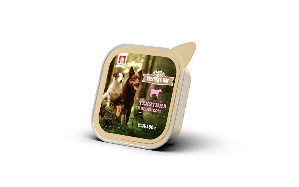 Зоогурман «Breeder’s way» влажный корм для собак телятина с ягненком 100 г