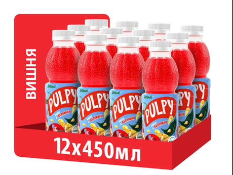 Pulpy "Вишня" 0,45 л. (12 шт. в упаковке)