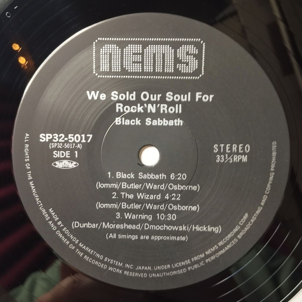 Винтажная виниловая пластинка LP Black Sabbath We Sold Our Soul For Rock N Roll (Japan 1980) (No Obi)