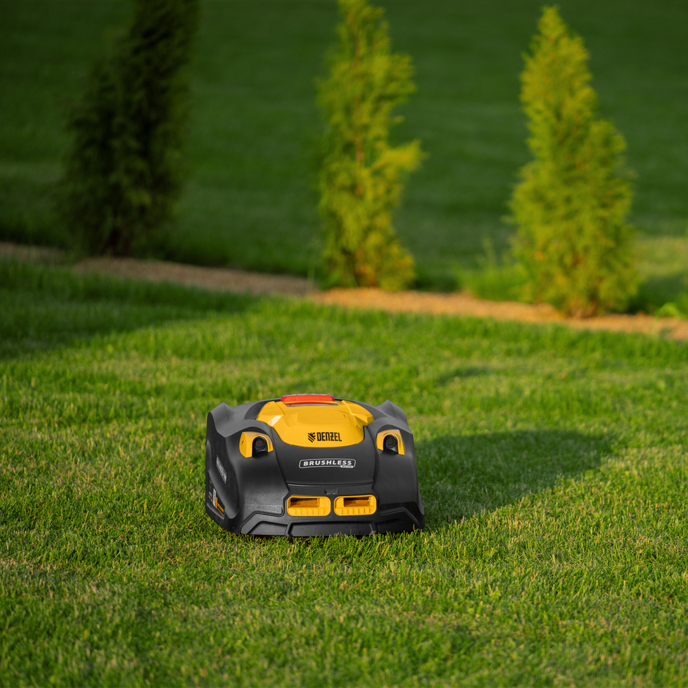 Робот-газонокосилка Grass Master 1000 1000м², 3Ач, 28V, LCD дисплей, Wi-Fi Denzel