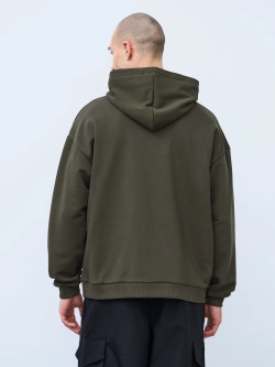 Худи оверсайз без начеса (хаки)