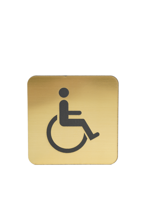 ТАБЛИЧКА ПЛАСТИКОВАЯ ЗОЛОТО ИНВАЛИД 100ММх100ММ