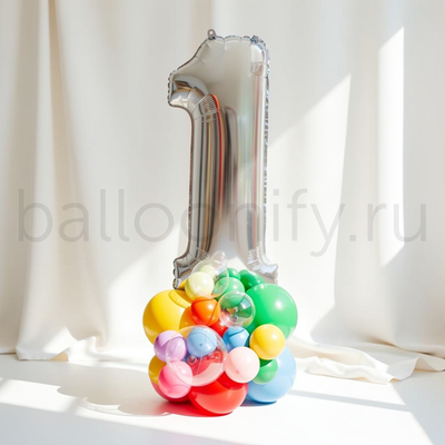 Стойка "Радужное серебро с цифрой"