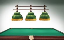 Лампа Аристократ-2 3пл. ясень (Экс.7,бархат зеленый,бахрома желтая,фурнитура золото)