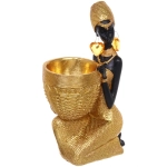 Статуэтка интерьерная «ИМАНИ» 25см Девушка с корзиной золотой