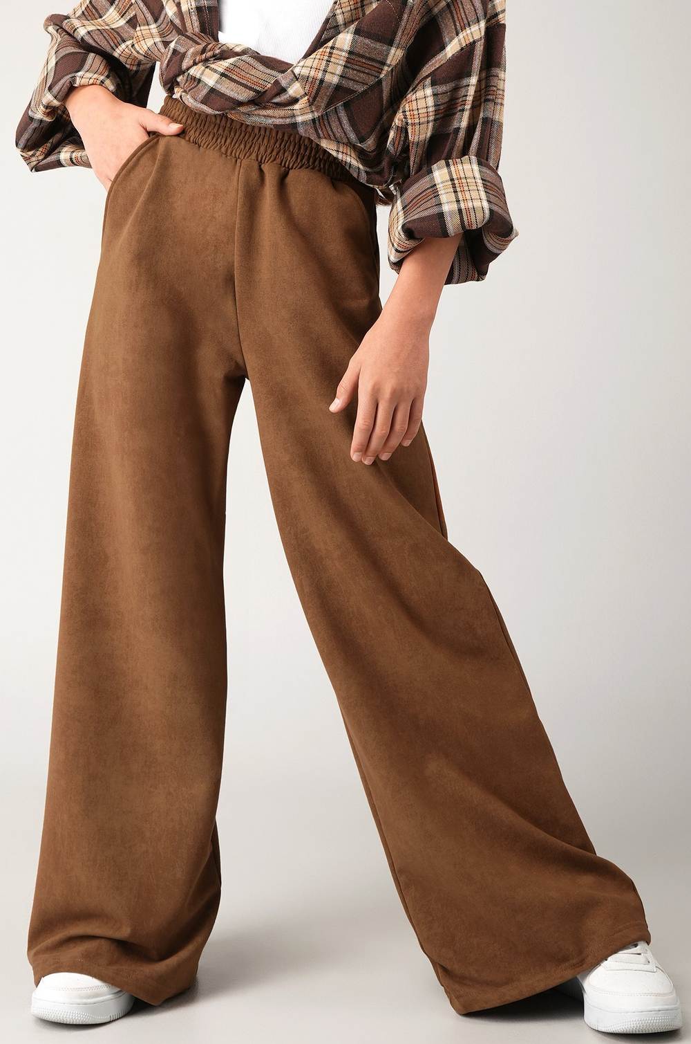 Брюки палаццо из футера для девочки Happyfox