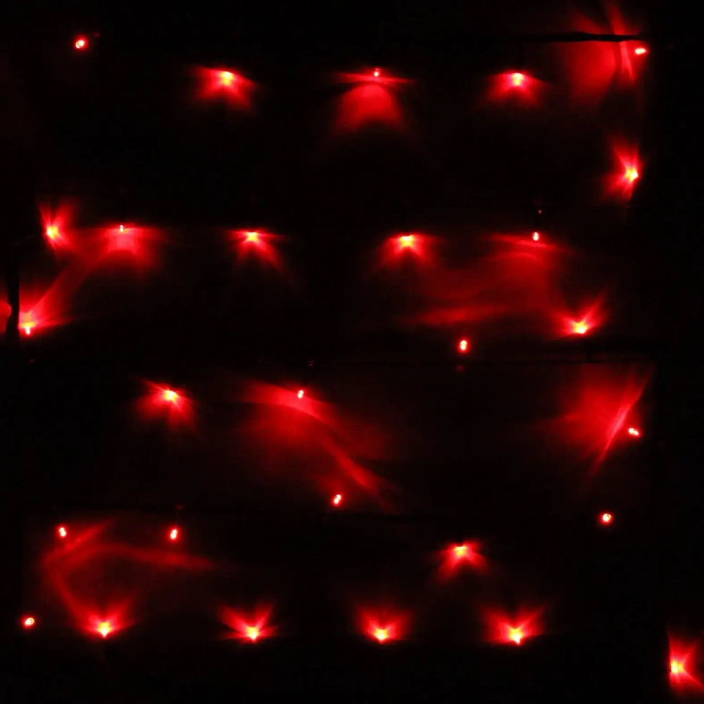 Гирлянда для дома 7,5м 80 ламп LED зелёный пров.,8 реж, IP-20, Красный