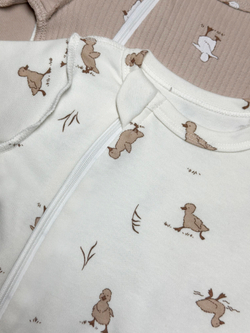 Комбинезон швы наружу на молнии Утята Экрю RinaAmari