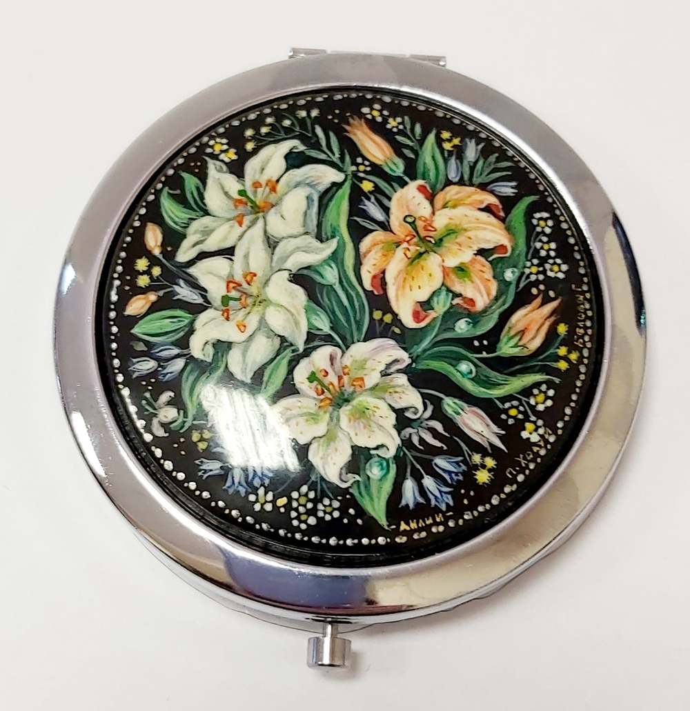 Ручное зеркало "Лилии" N2 (худ. Белова)