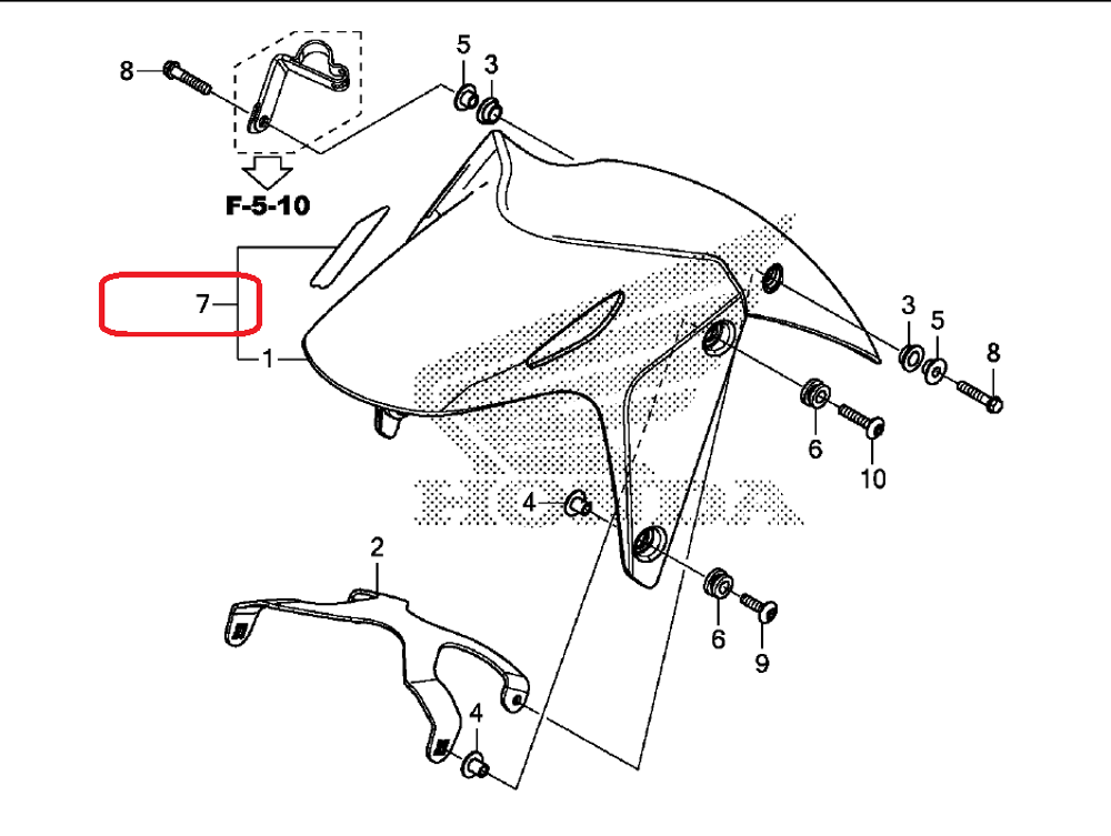 61110-MGZ-D10ZF (61110-MGZ-D11ZF), FENDER SET, FR. (WL) *TYPE1*. Front Fender Honda CBR500R, WHITE, 2013-2015
