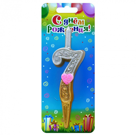 Свеча-Цифра Сердечко 7 12 см