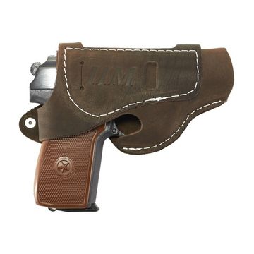 Кобура поясная ПМ лямки, кожа Наполи, коричневая