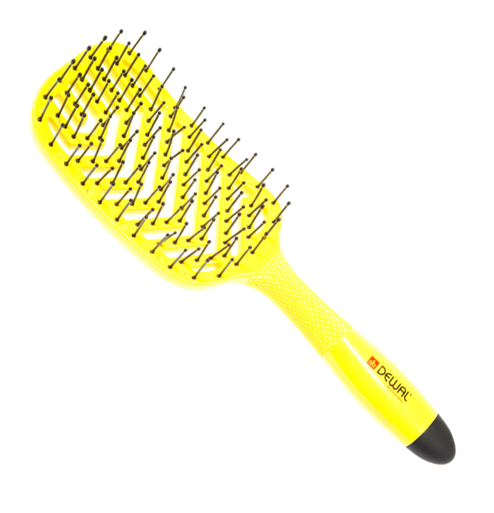 Щетка массажнDEWAL"BANANA ".прямоуг продув.пласт 13ряд