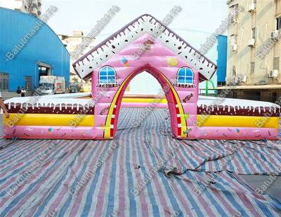 Надувная игровая комната "Сладкий дом" размер 7*7*2 м