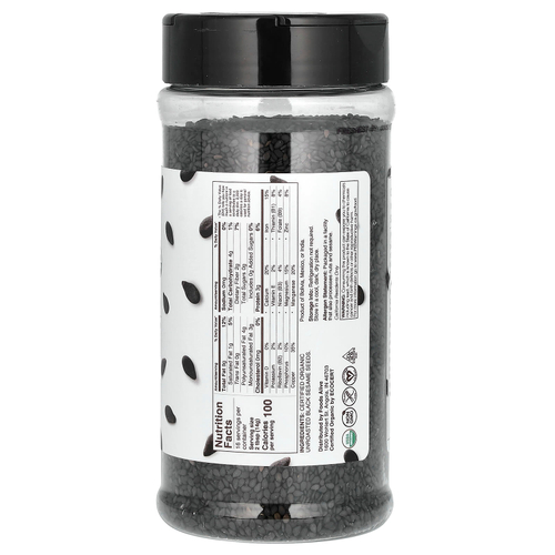 Foods Alive, Органический шейкер для семян черного кунжута, 227 г (8 унций)