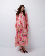 Платье-рубашка из вискозы розы розовый