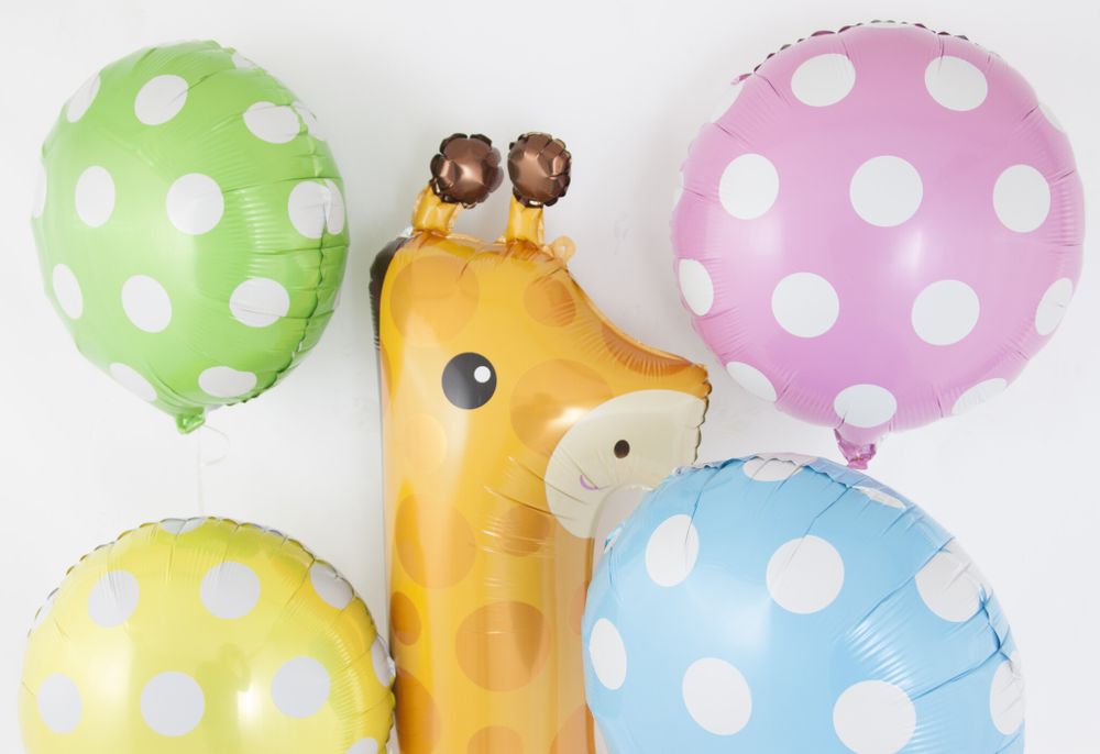 Шар (34"/86 см) Цифра, 1, Жираф, в упаковке 1 шт.