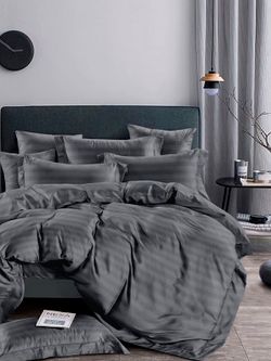 Простынь на резинке Полисатин Мечта "Gray stripe" 120x200 см