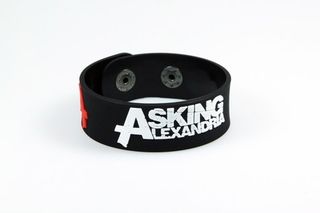 Браслет Asking Alexandria красное лого белая надпись