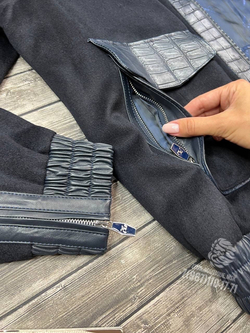 Куртка Angelo Galasso со вставками из кожи крокодила