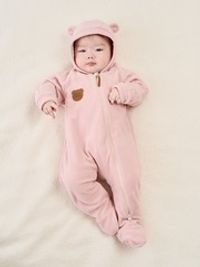 Комбинезон флисовый с закрытой ножкой "Роза" 0+