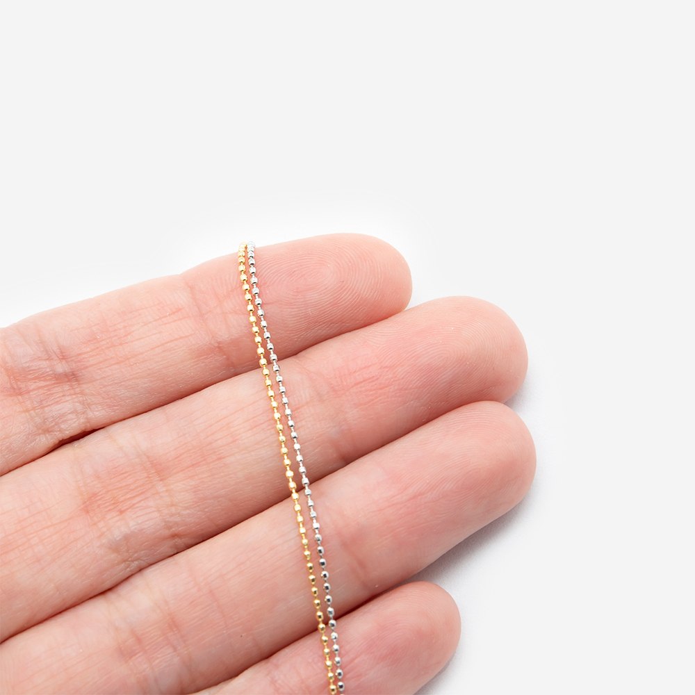 Цепь "Шарики мини" тонкая, 0,8мм, позолота