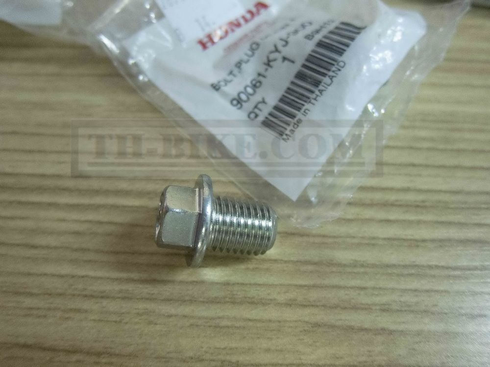 90061-KYJ-900. BOLT, DRAIN PLUG, 12MM. M12x15x1.25