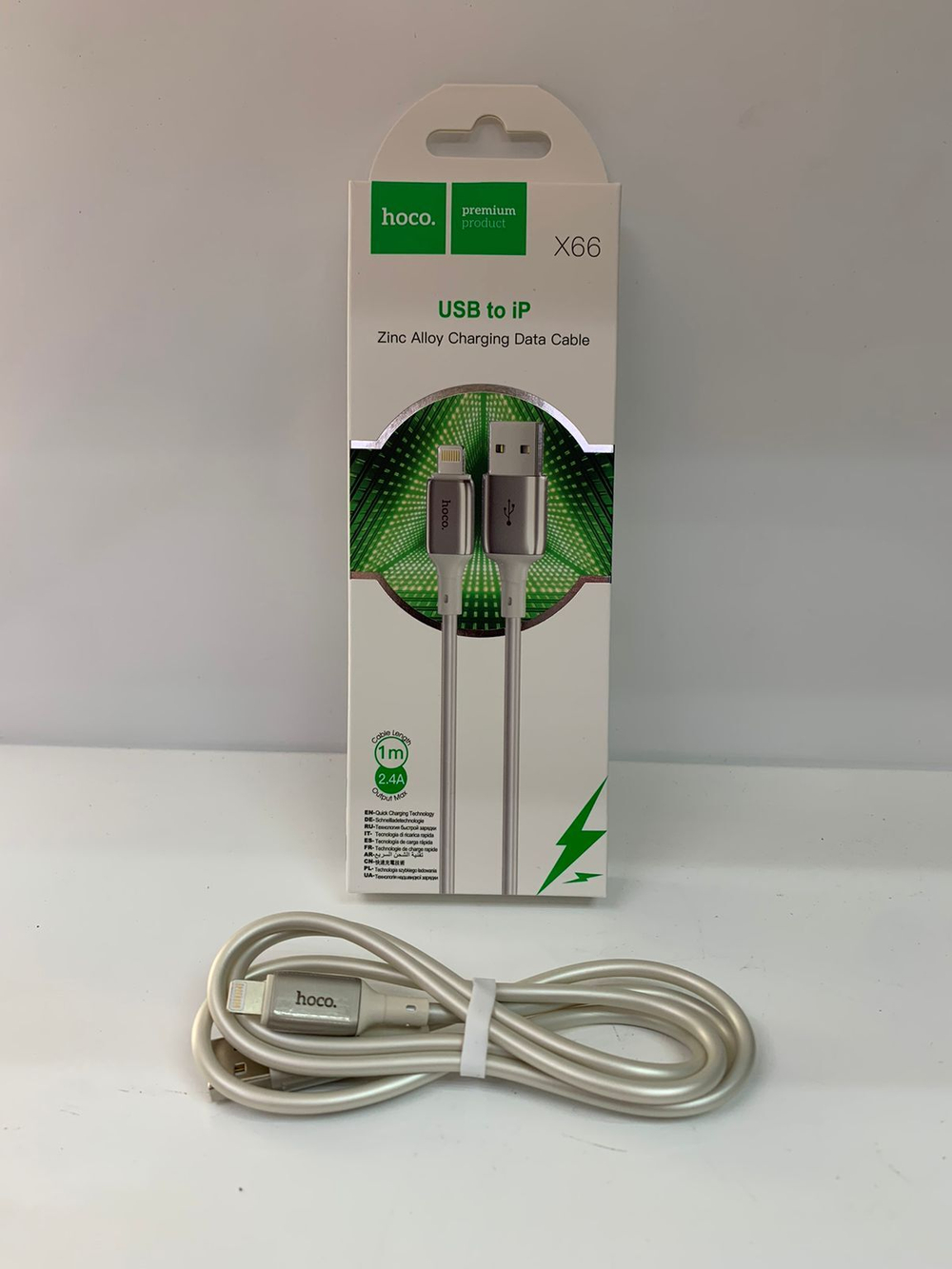 Кабель Lightning Hoco X66 (2.4A, 1m) white