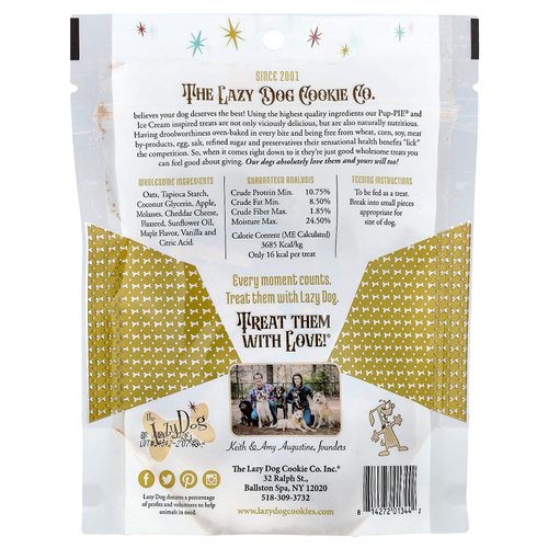 Lazy Dog Cookie, Pup-Pie®, лакомство для собак, мороженое, ломтик яблока и чеддер с мерной ложкой из кленового сиропа и ванили, 142 г (5 унций)