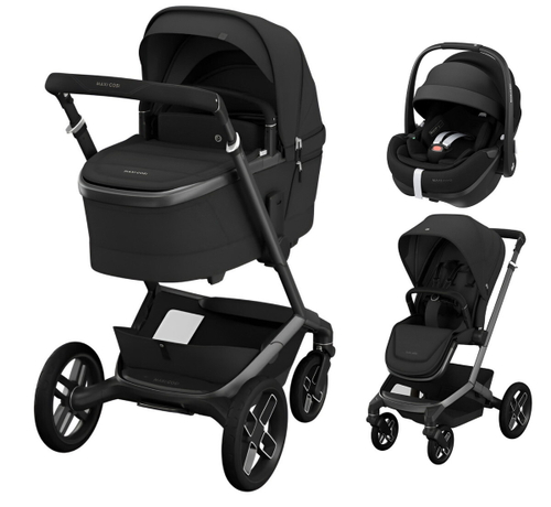 Детская коляска Maxi-Cosi Fame 3 в 1 с автокреслом Pebble 360 Pro Twillic Black/Черный