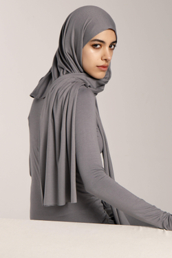 Хиджаб Молик двухслойный серый