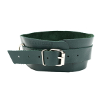 Изумрудный широкий кожаный ошейник с кольцом БДСМ Арсенал Lady's Arsenal Collar Emerald 67007
