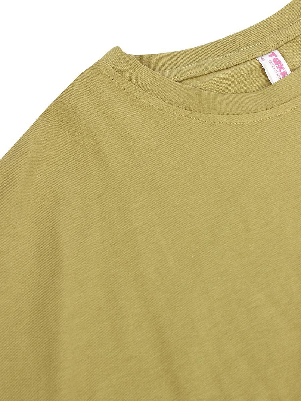 Футболка д/девочки M1157K-7/10 р.134 оливковый (Такро), 1 шт.