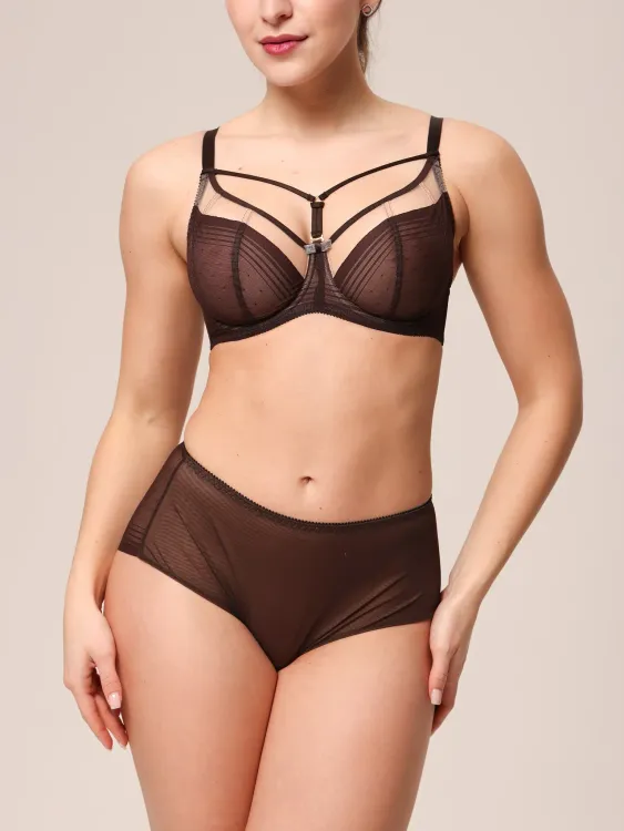 Трусы Zebra слипы с высокой линией талии (шоколад)