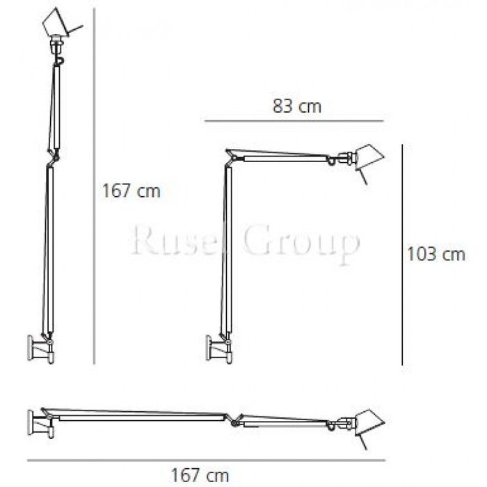 Настенный светильник Artemide TOLOMEO BRACCIO PARETE