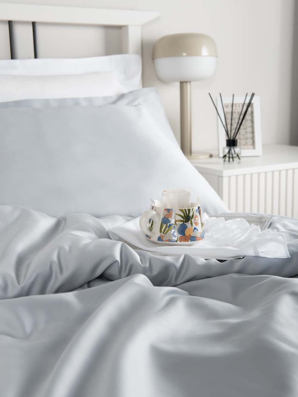 SERENITY Комплект постельного белья, сатин светло-серый