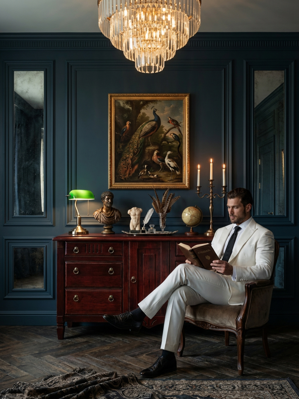 Комод 160х50х94, Джоли, с шестью ящиками для одежды, в спальню, прихожую, гостиную, массив березы, красный, MAKOSA