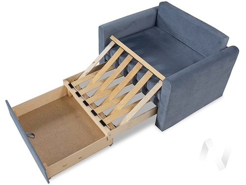 Диван прямой Юнат 2 (МД) Bismark 10 (велюр серо-голубой)