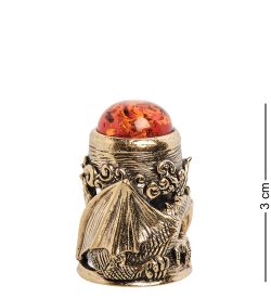 AM-1901 Наперсток «Наперсток Дракон» (латунь, янтарь)