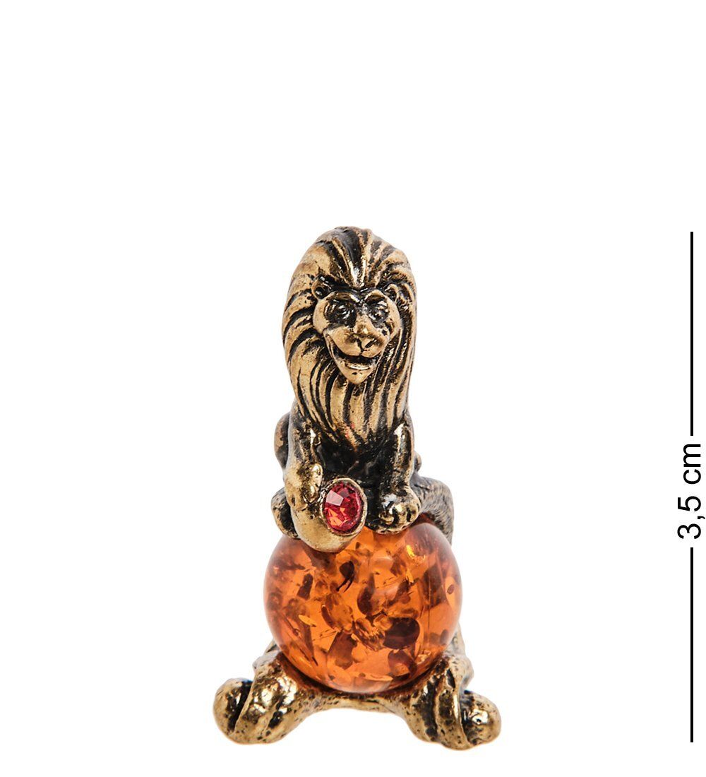 Народные промыслы AM-2884 Фигурка «Знак зодиака-Лев» (латунь, янтарь)