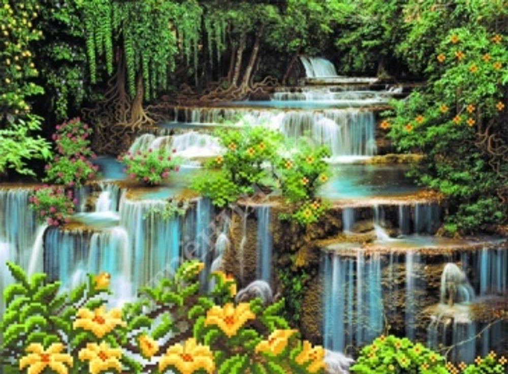 "Водопад"-4081 ткань с нанесенным рисунком