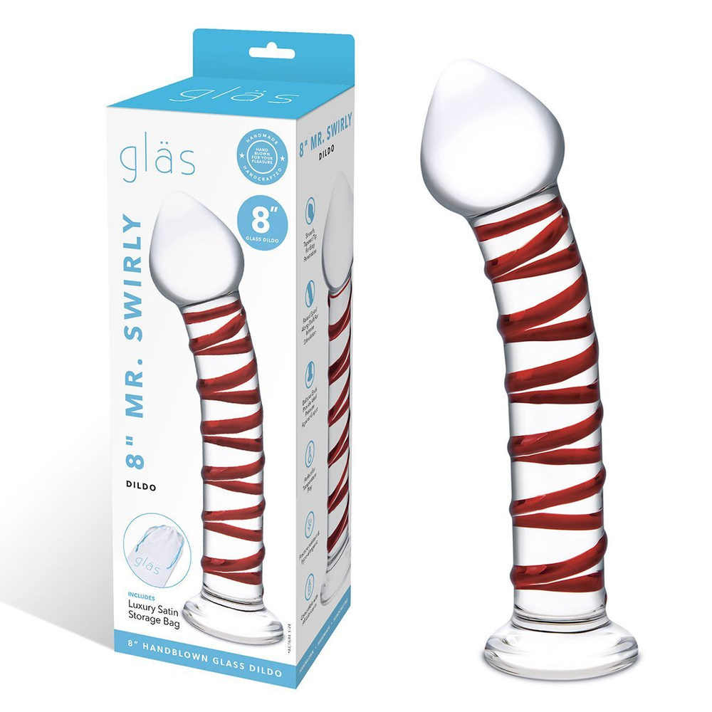 Фаллоимитатор стеклянный Glas Mr. Swirly, спираль, 20,5 см