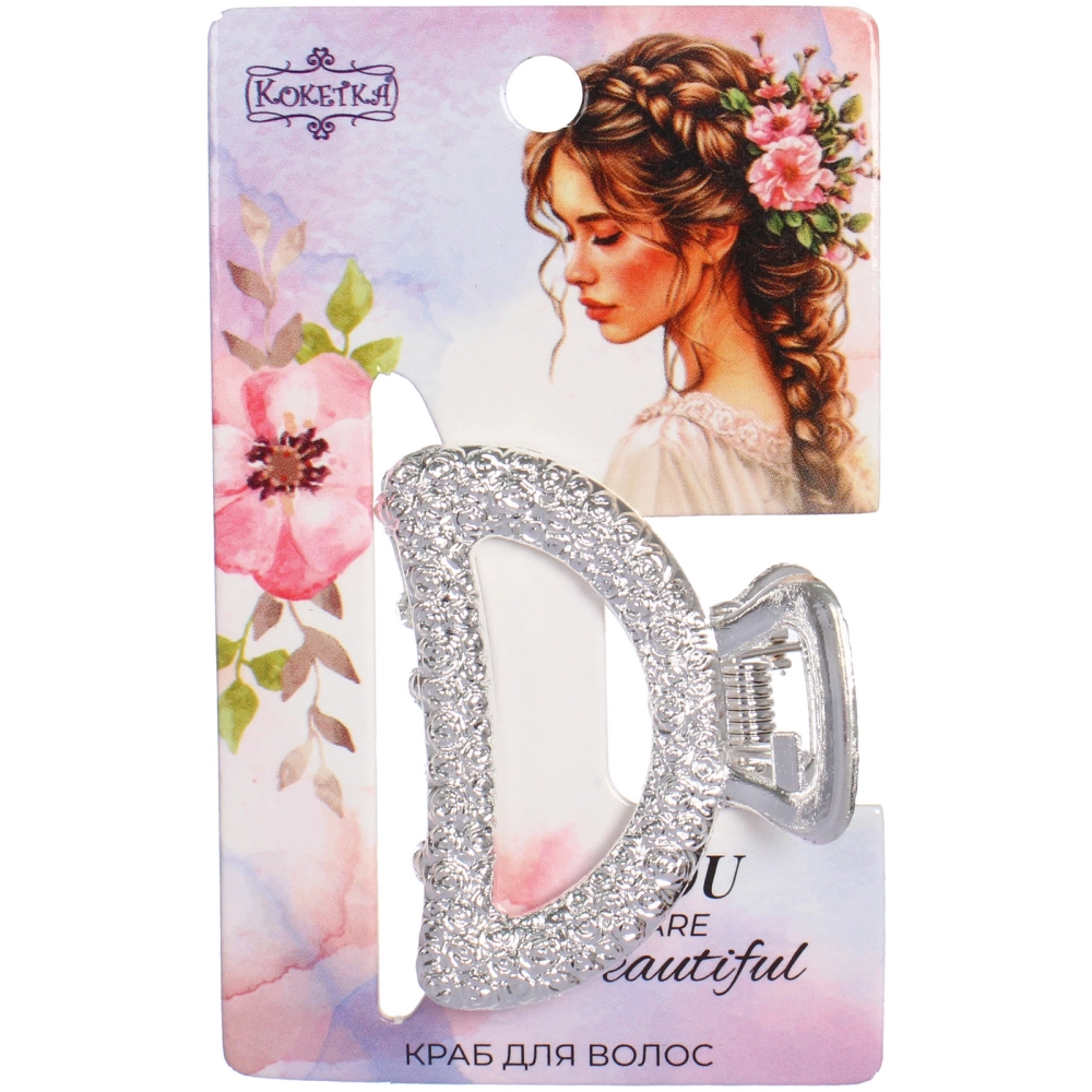 Заколка - краб для волос на блистере «КАСКАДА», трапеция, цвет золото и серебро, 2.5*4см (пакет с подвесом)●