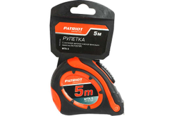 Рулетка PATRIOT MTA-5, автостоп, ударопрочный корпус, обрезиненная, 5м