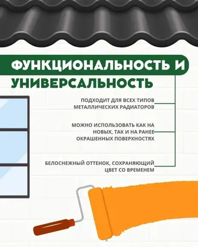 Эмаль акриловая "Эмальер" для радиаторов белая полуглянцевая, без запаха, 1 кг