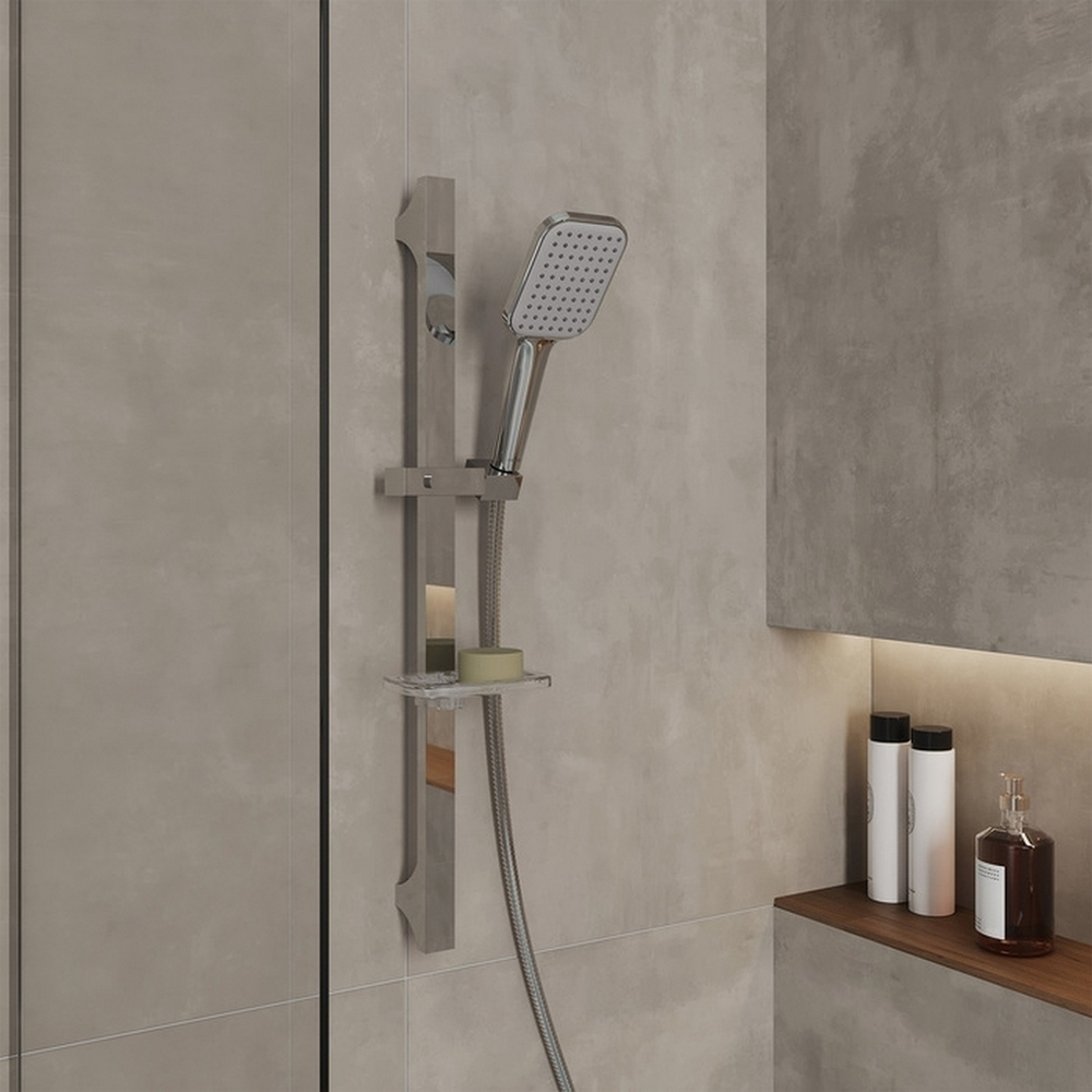 Лейка для душа Milardo ILS1FCSM18 "Ideal Spa" квадрат, 1 режим, ХРОМ, коробка