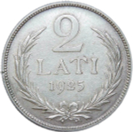 Латвия 2 лати 1925 серебро (VF-XF)