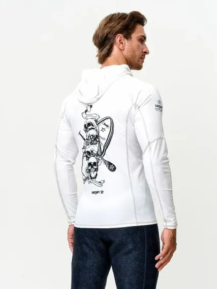 Футболка рашгард лонгслив Sargan Скелетон-Сап Худи UPF 50+ белый