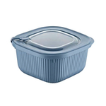 Контейнер вакуумный для СВЧ с крышкой и клапаном 600мл рифленый цвет в ассортименте